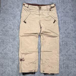Vintage RIDE Snowboards Snowboard Pants Y2K 5K Teflon Beige Brown Womens L